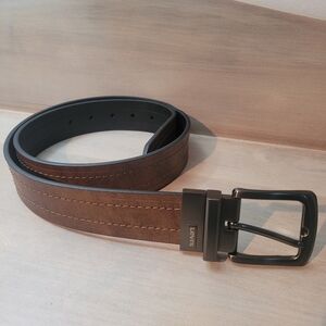 Levi's Men's Reversible Casual Brown and Black Leather Belt 36 Rotative Buckle